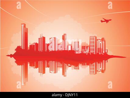 Big City - Grunge styled urban background. Stock Vector