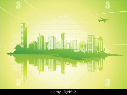 Big City - Grunge styled urban background. Stock Vector