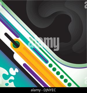 Abstract background with designed shapes in color Stock Vector