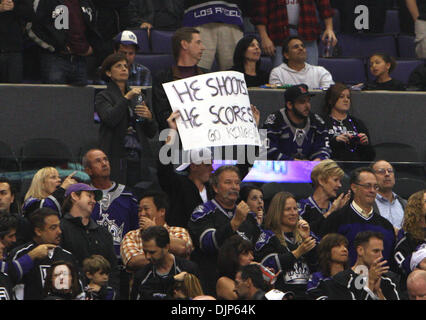 Apr. 06, 2008 - Los Angeles, California, U.S. - Kings fans in the third period as the Kings beat the Thrashers 3-1 during a NHL hockey game at the Staples Center on Tuesday, October 12, 2010, in Los Angeles. (SGVN/Staff Photo by Keith Birmingham/SPORTS) (Credit Image: © San Gabriel Valley Tribune/ZUMApress.com) Stock Photo