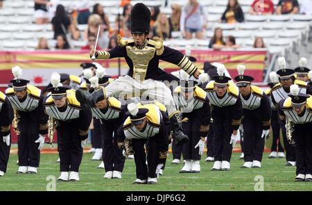 Apr. 10, 2008 - Los Angeles, California, U.S. - The California Marching Band during a NCAA, PAC 10 football game at the Los Angeles Memorial Coliseum on Saturday, October 16, 2010, in Los Angeles. (SGVN/Staff Photo by Keith Birmingham/SPORTS) (Credit Image: © San Gabriel Valley Tribune/ZUMApress.com) Stock Photo