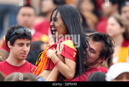 Apr. 10, 2008 - Los Angeles, California, U.S. - Southern California fans in the first half during a NCAA, PAC 10 football game at the Los Angeles Memorial Coliseum on Saturday, October 16, 2010, in Los Angeles. (SGVN/Staff Photo by Keith Birmingham/SPORTS) (Credit Image: © San Gabriel Valley Tribune/ZUMApress.com) Stock Photo