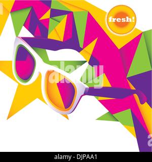 Abstract summer layout with sunglasses Stock Vector