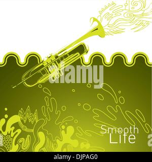 Artistic background with stylized trumpet Stock Vector
