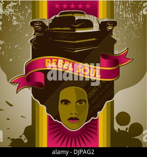 Artistic banner with designed retro elements Stock Vector