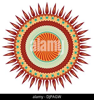 Artistic illustrated emblem with abstraction Stock Vector