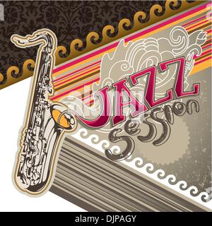 Artistic jazz banner with designed graphic elements Stock Vector