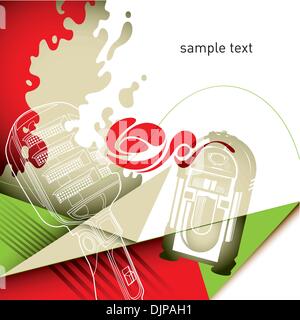 Artistic layout with composed retro objects Stock Vector