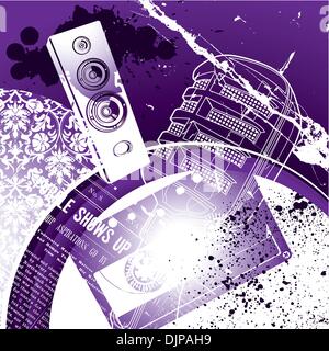 Artistic music background with designed graphics Stock Vector