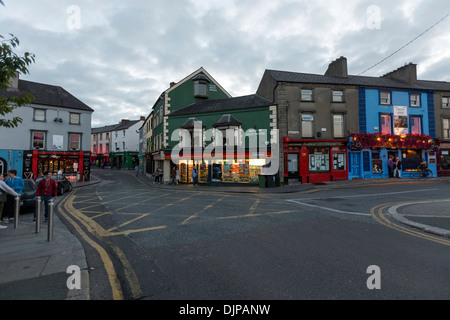 Kilkenny Colourful facades and shops in rose inn street and John´s Bridge. Stock Photo