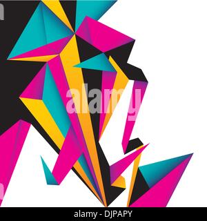 Colorful abstract composition with designed shapes Stock Vector