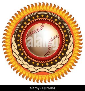 Colorful illustration of baseball emblem Stock Vector