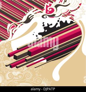 Conceptual artistic banner with designed abstract elements Stock Vector