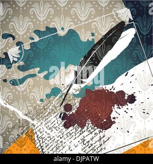 Conceptual artistic vintage background with splash Stock Vector