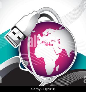 Conceptual global banner with designed abstractions Stock Vector
