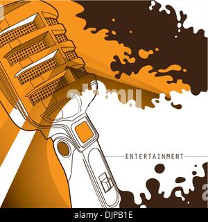 Conceptual modern banner with old microphone Stock Vector