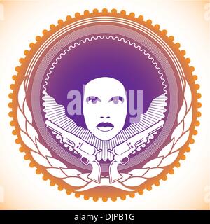 Conceptual modish emblem in color Stock Vector