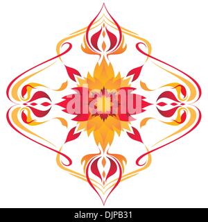 Decorative colorful ornament with floral elements Stock Vector