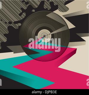 Designed artistic background with vinyl Stock Vector