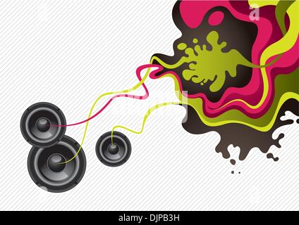 Designed artistic modern banner with speakers Stock Vector