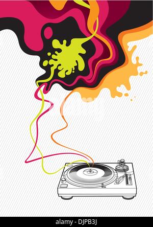 Designed artistic modern banner with turntable Stock Vector