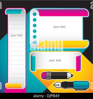 Designed banner with illustrated objects Stock Vector