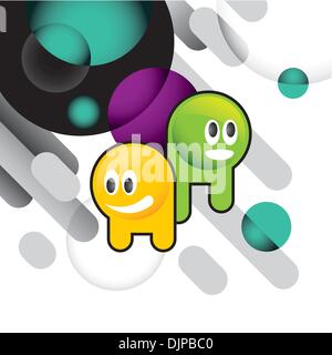 Designed conceptual banner with colorful illustration Stock Vector