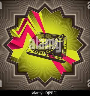 Designed conceptual banner with turntable Stock Vector