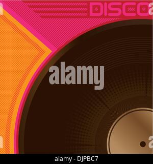 Designed disco poster with vinyl Stock Vector