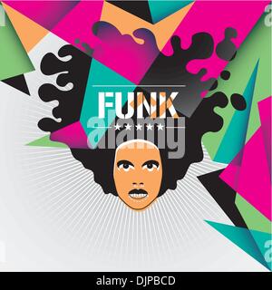 Designed funk background in color Stock Vector
