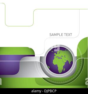 Designed layout with illustrated globe Stock Vector