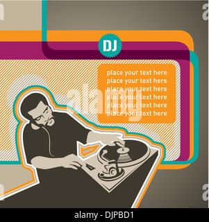Designed modern banner with dj Stock Vector