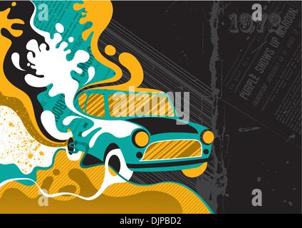 Designed modern banner with stylized liquid shapes Stock Vector
