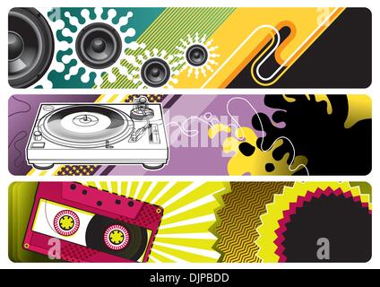 Designed music banners Stock Vector