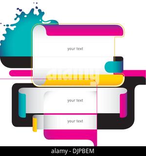 Designed trendy banner with colorful objects Stock Vector