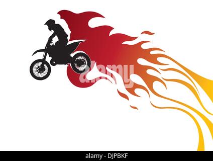 Extreme motor cycling stylized banner Stock Vector