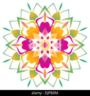 Floral abstraction with colorful shapes Stock Vector