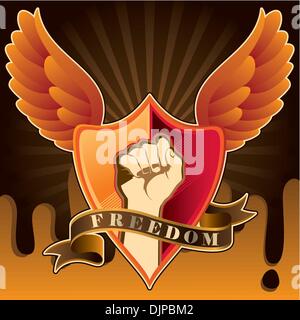 freedom background with fist Stock Vector