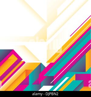 Futuristic modish banner with colorful shapes Stock Vector