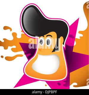 Illustrated background with funny face Stock Vector