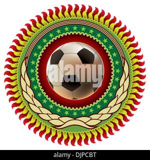 Illustrated colorful stylish football emblem Stock Vector