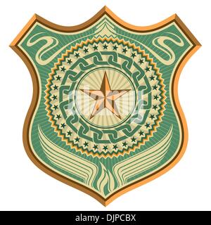 Illustrated conceptual crest with star Stock Vector