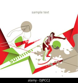 Illustrated conceptual summer layout with abstraction Stock Vector