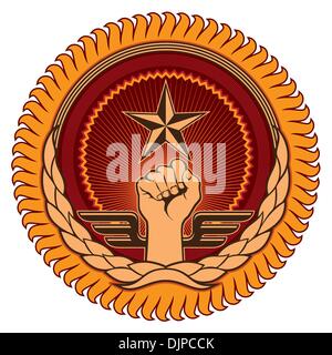 Illustrated emblem with retro elements Stock Vector