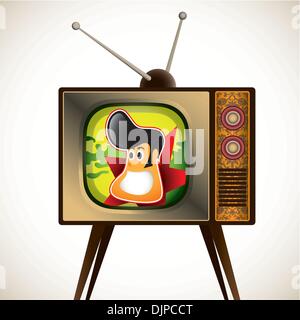 Illustrated funny cartoon tv character Stock Vector