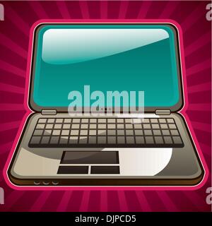 Illustrated laptop banner Stock Vector