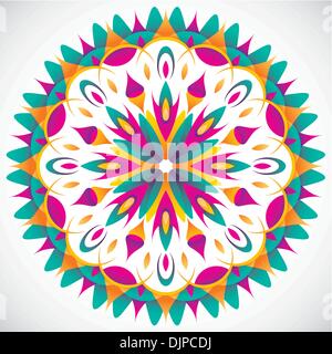 Illustrated modish arabesque with colorful shapes Stock Vector
