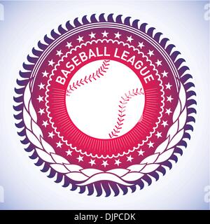 Illustrated modish baseball emblem Stock Vector