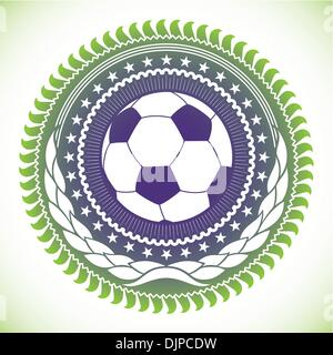 Illustrated modish football emblem Stock Vector