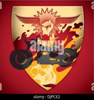 Illustrated motorcycling background Stock Vector